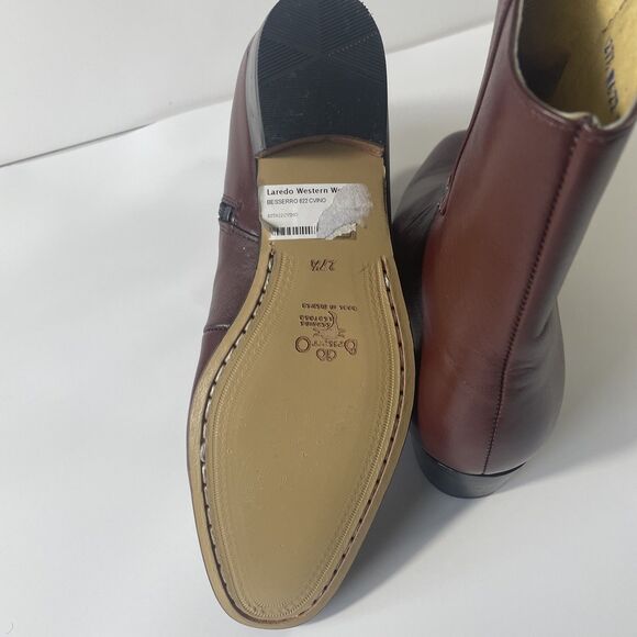 Besserro Ankle Boots Brown Leather Mens 8.5/27.5 Retro Business Professional - Picture 10 of 10
